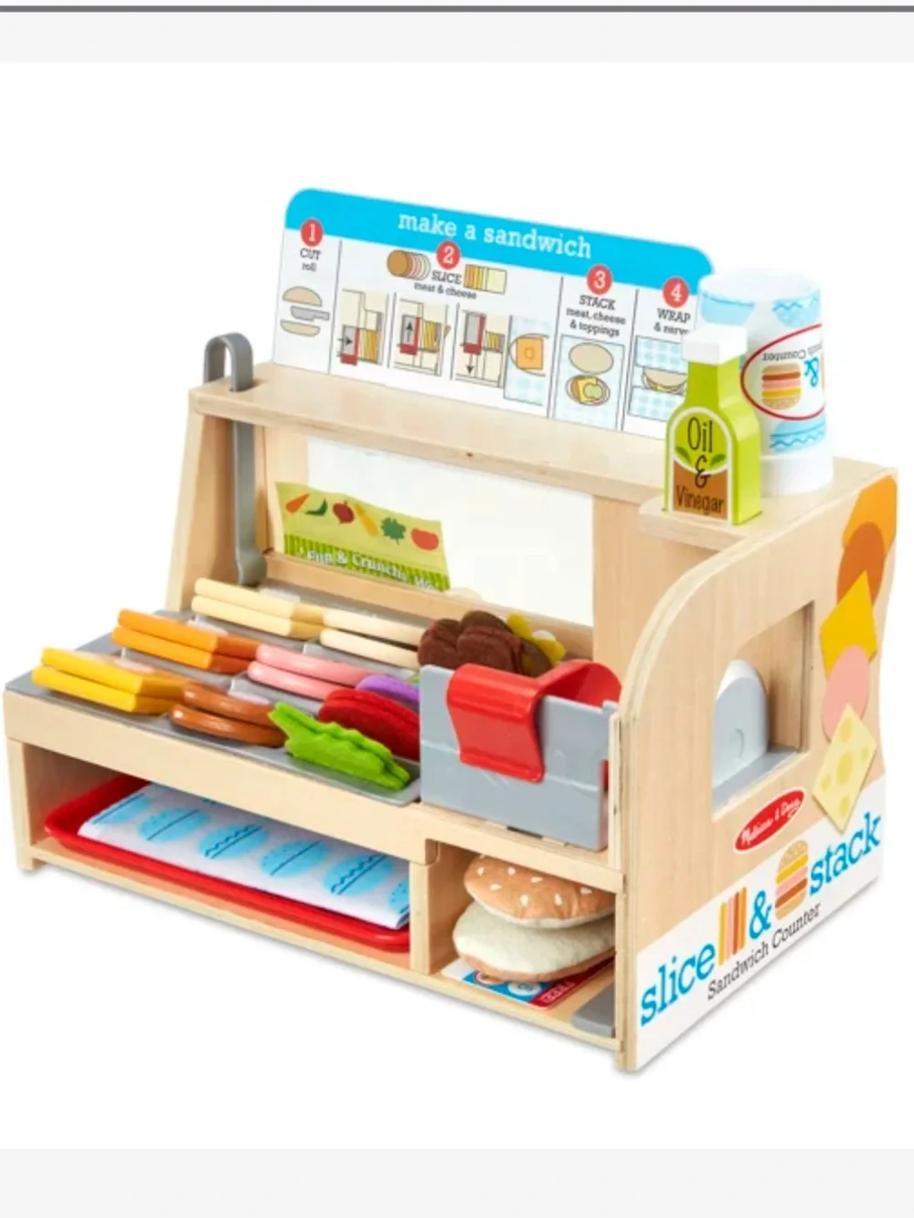 Melissa & Doug Wooden Slice & Stack Sandwich Set - Multicolor